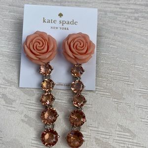 NWT Kate Spade Peach Flower Drop Earrings
